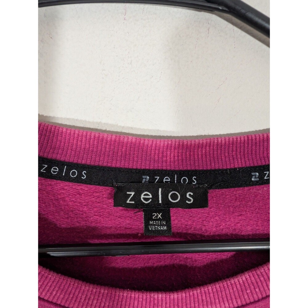 Zelos Womens Pink Crewneck Athletic Sweatshirt Sz 2X Outdoor Gym Casual - Picture 5 of 8